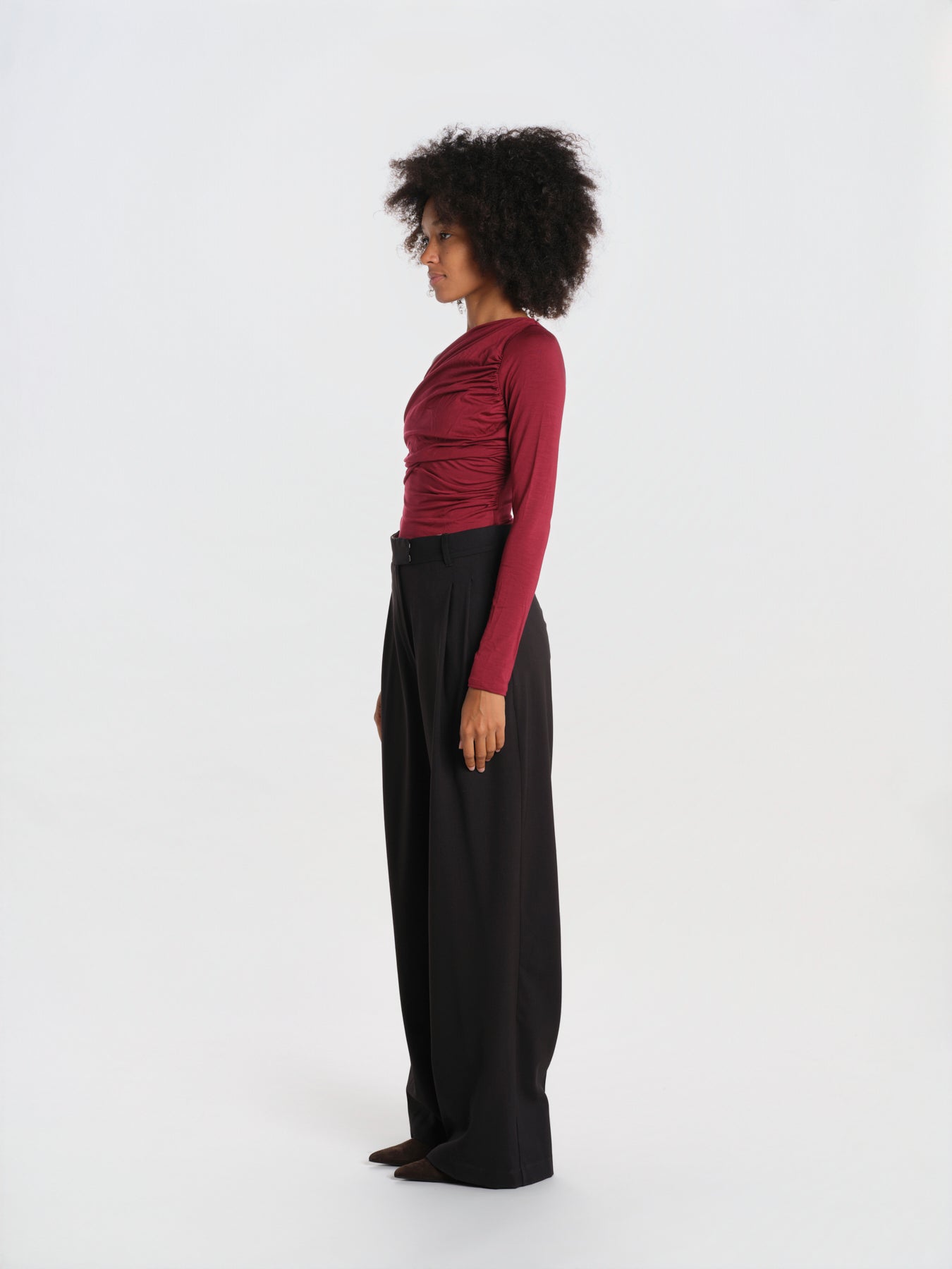 SWEETEST THING body manica lunga scollo asimmetrico SWEETEST-THING-BODYSUIT- BURGUNDY undress code 