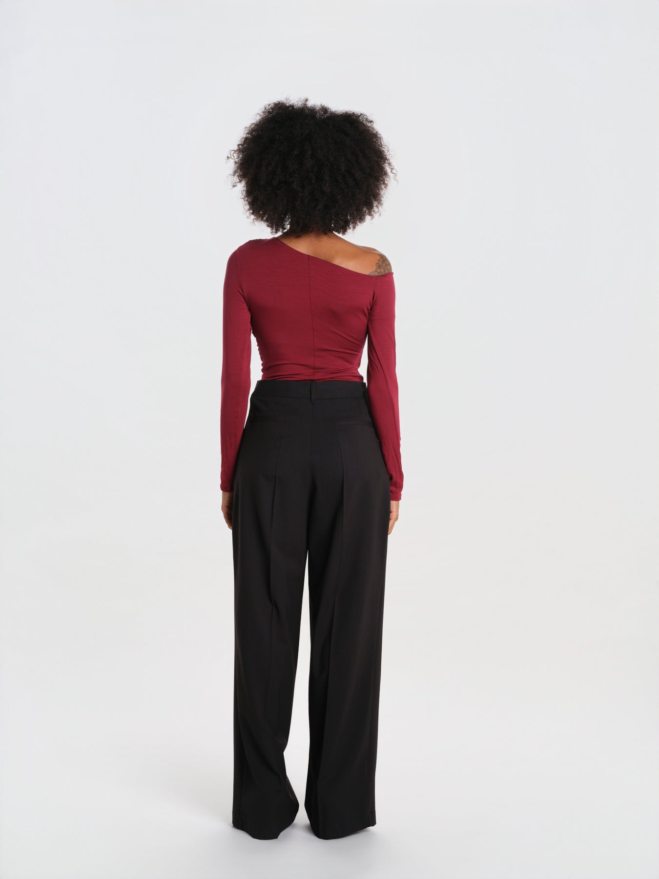 SWEETEST THING body manica lunga scollo asimmetrico SWEETEST-THING-BODYSUIT- BURGUNDY undress code 