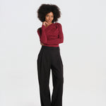 SWEETEST THING body manica lunga scollo asimmetrico SWEETEST-THING-BODYSUIT- BURGUNDY undress code 