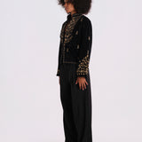 CAMILLE giacca velluto perline FW26CAMJAC BLACK v de vinster 