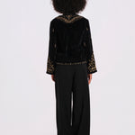 CAMILLE giacca velluto perline FW26CAMJAC BLACK v de vinster 