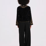 CAMILLE giacca velluto perline FW26CAMJAC BLACK v de vinster 