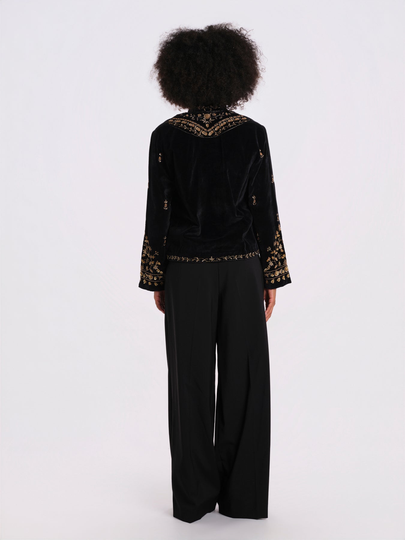 CAMILLE giacca velluto perline FW26CAMJAC BLACK v de vinster 