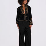 CAMILLE giacca velluto perline FW26CAMJAC BLACK v de vinster 