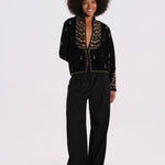 CAMILLE giacca velluto perline FW26CAMJAC BLACK v de vinster 