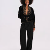 CAMILLE giacca velluto perline FW26CAMJAC BLACK v de vinster 