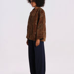 ISAAC giacca velluto ricamata FW26ISAKIM KHAKI v de vinster 