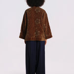 ISAAC giacca velluto ricamata FW26ISAKIM KHAKI v de vinster 