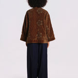 ISAAC giacca velluto ricamata FW26ISAKIM KHAKI v de vinster 