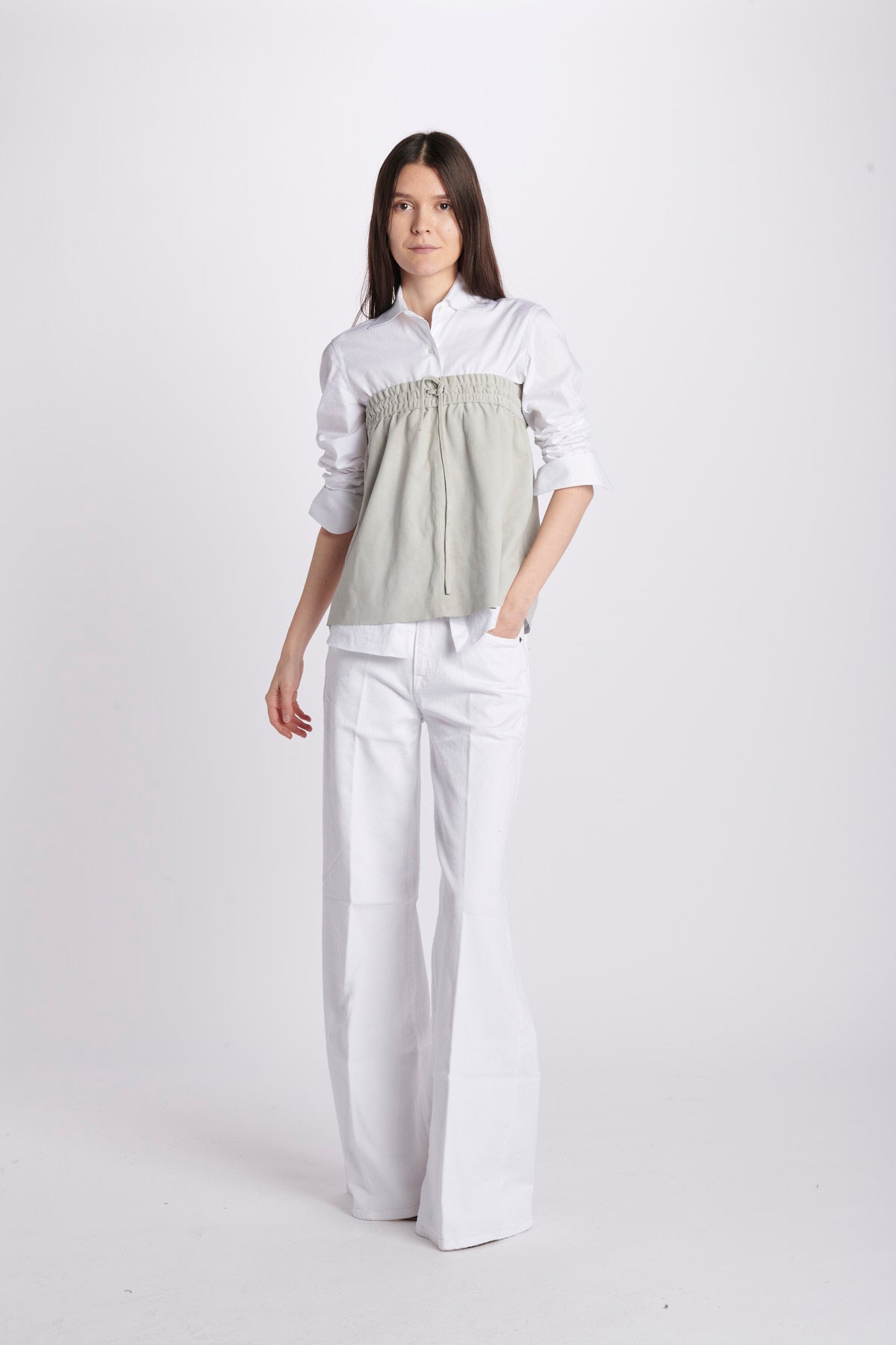 Top camoscio coulisse MIL046 BEIGE CHIARO milaura 