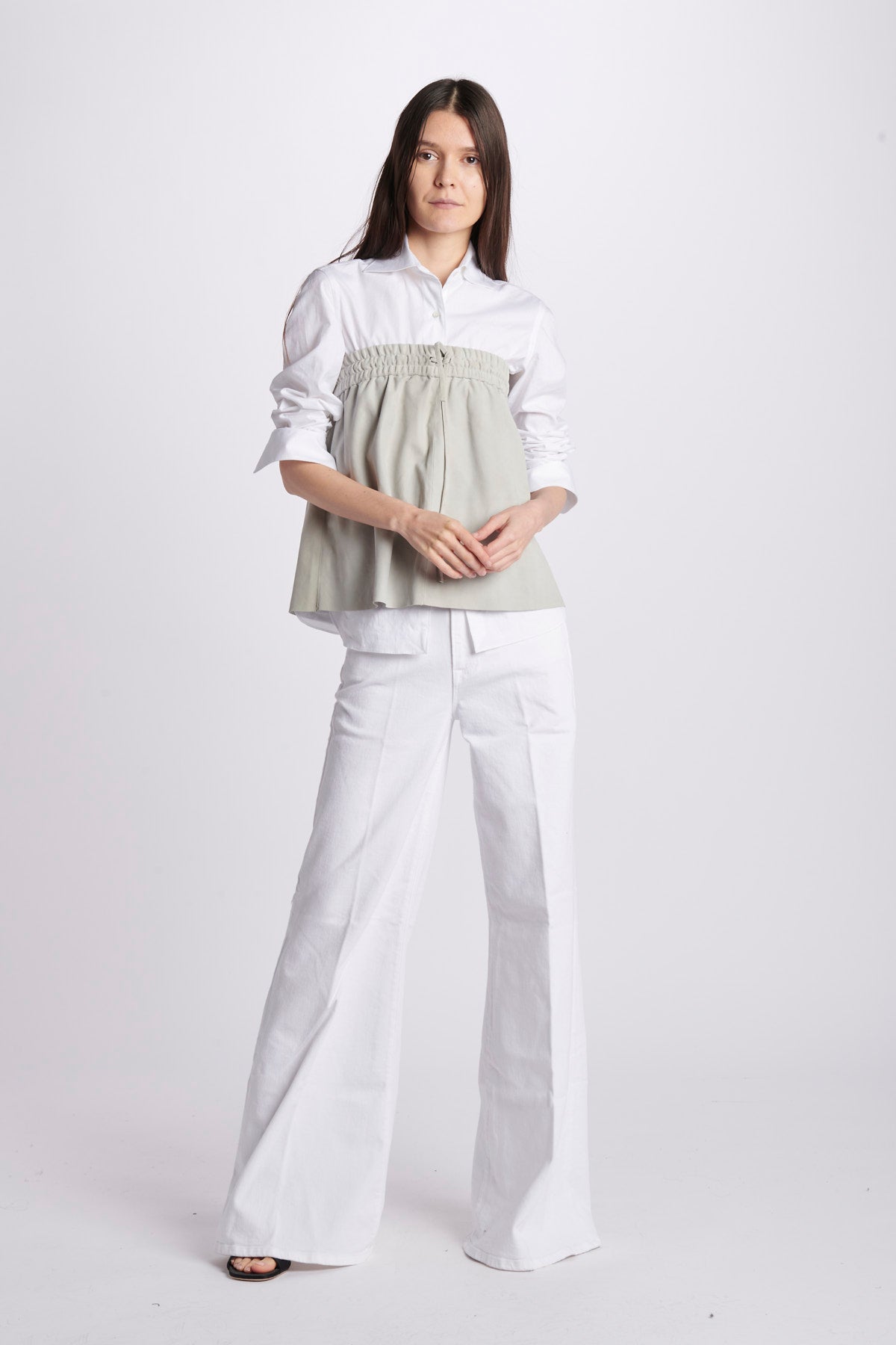 Top camoscio coulisse MIL046 BEIGE CHIARO milaura 