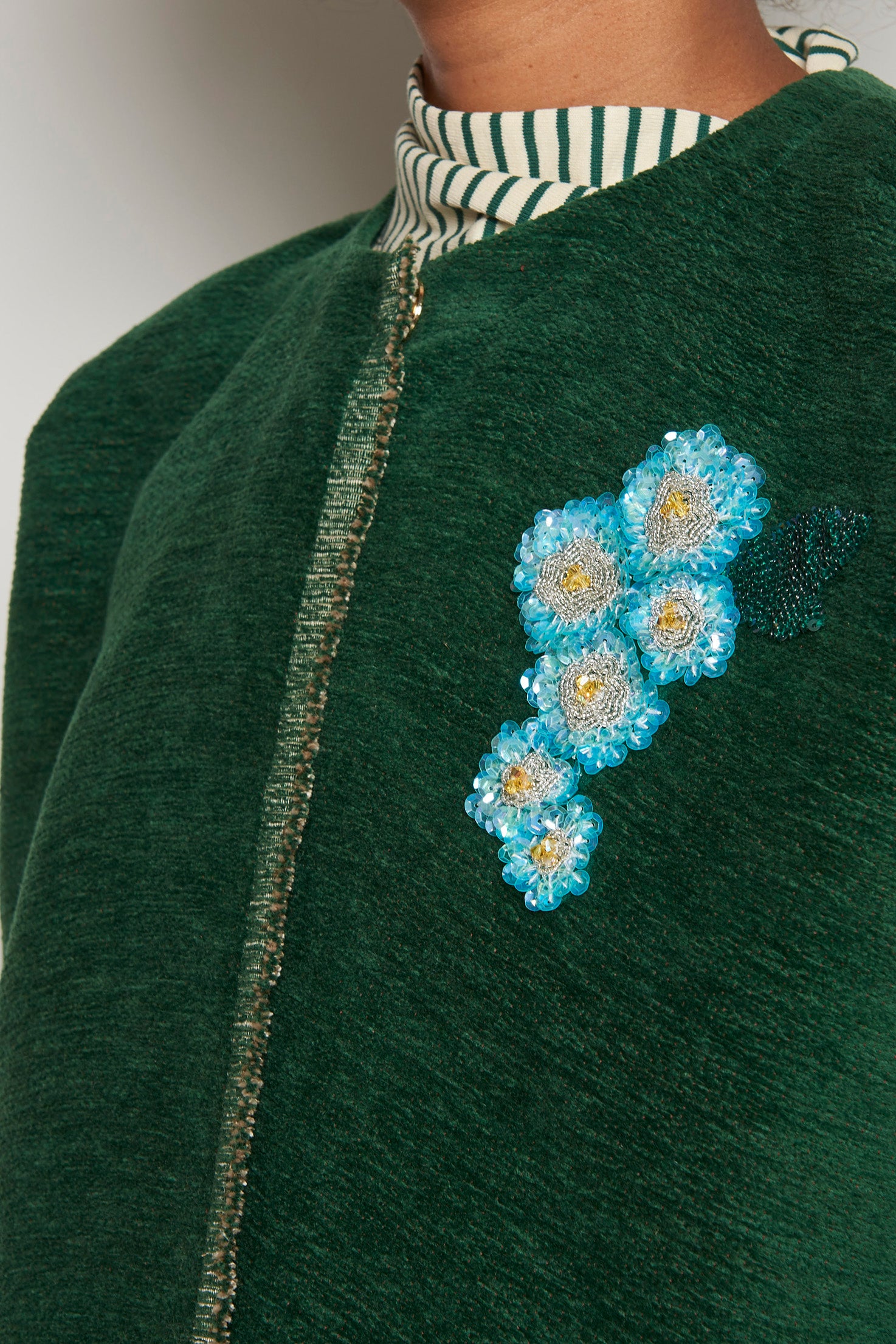 Cappotto ricamato 20C 1PRE CT32EMB GREEN marit ilison 