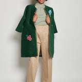 Cappotto ricamato 20C 1PRE CT32EMB GREEN marit ilison 