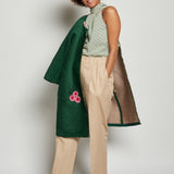 Cappotto ricamato 20C 1PRE CT32EMB GREEN marit ilison 