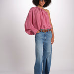 Top monospalla seta MI6M2445 ROSA milaura 