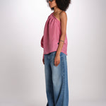 Top monospalla seta MI6M2445 ROSA milaura 
