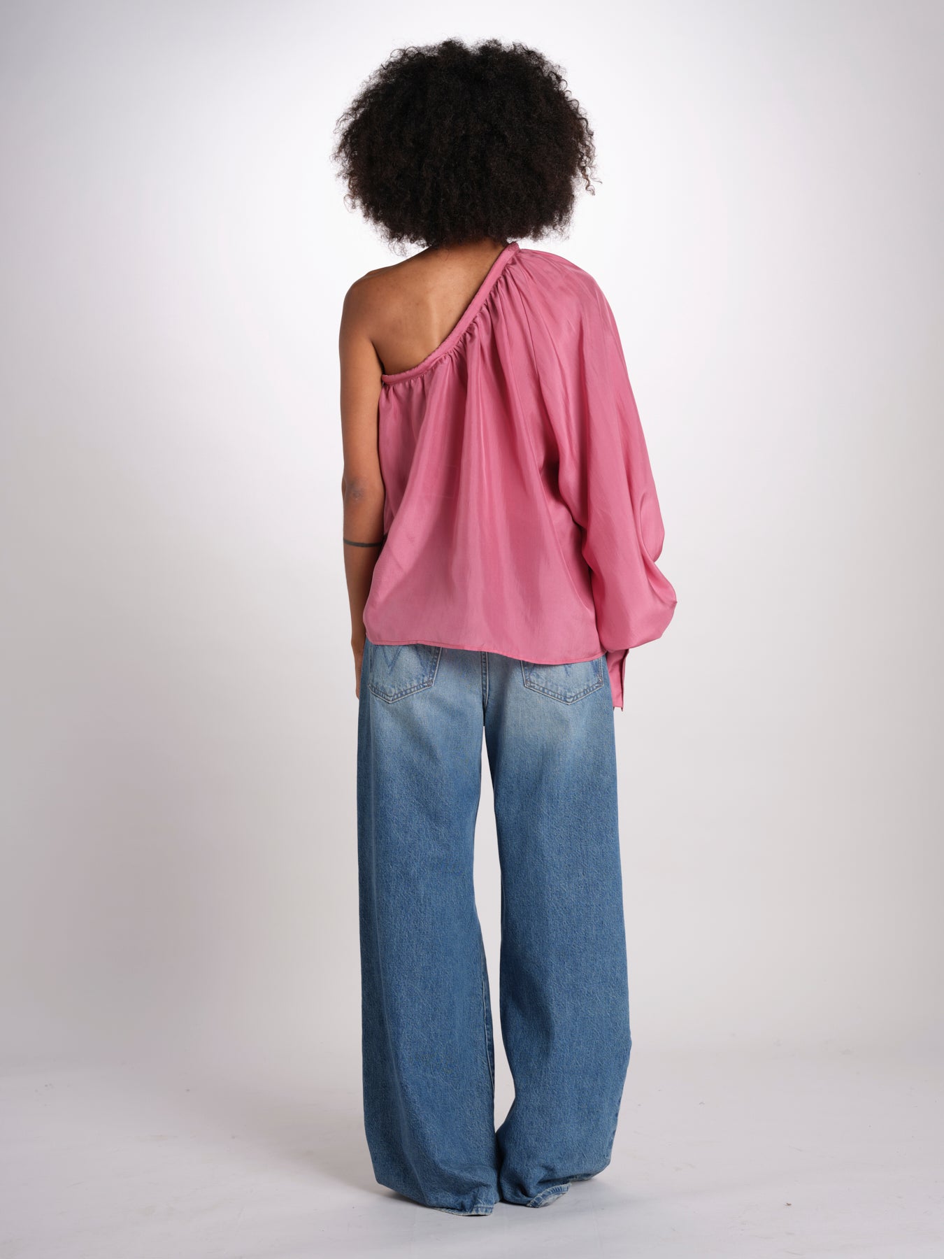 Top monospalla seta MI6M2445 ROSA milaura 