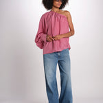 Top monospalla seta MI6M2445 ROSA milaura 
