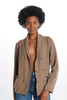 Double-breasted jacket with fabric stitch