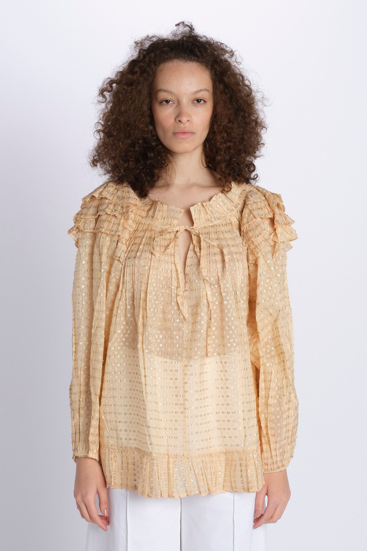 Camicia over pois P24T0350TO NUDE anaak 