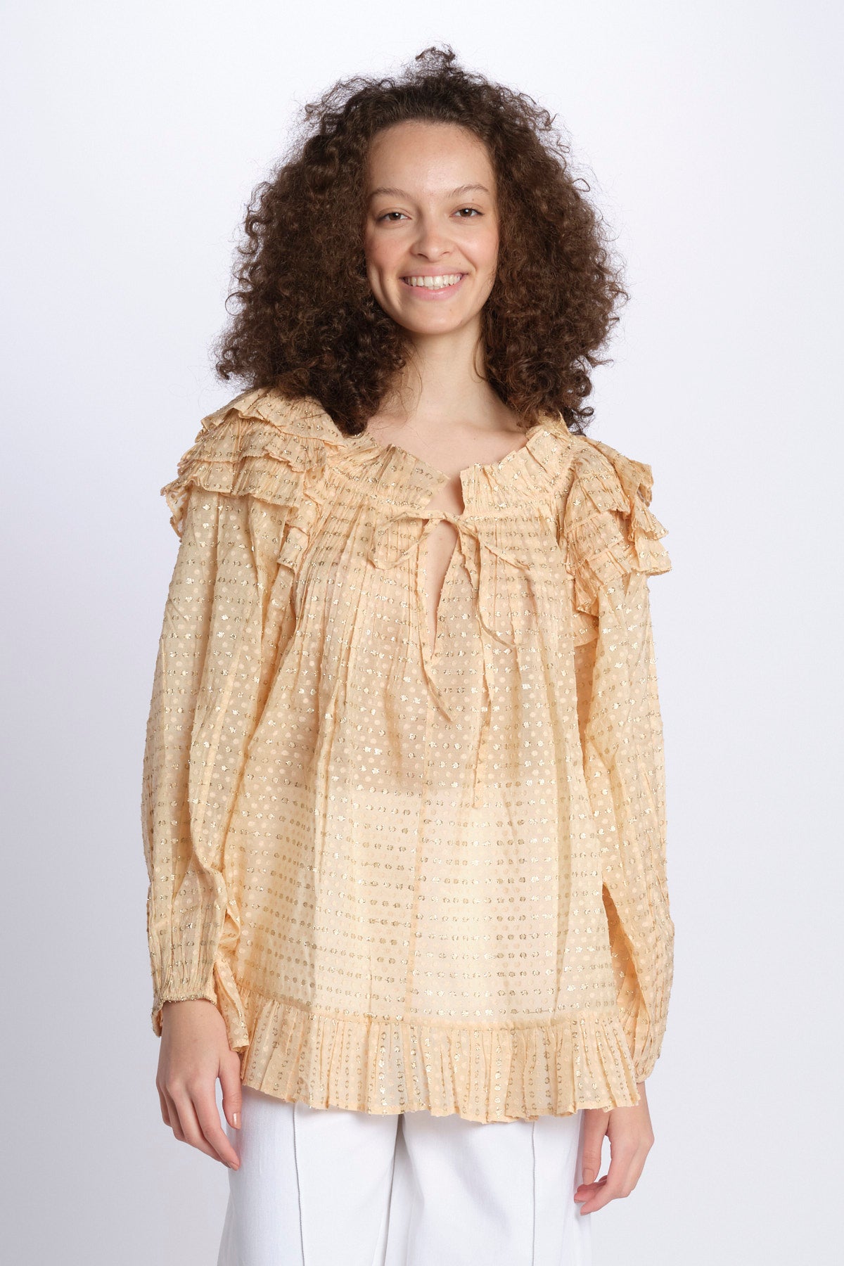 Camicia over pois P24T0350TO NUDE anaak 