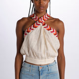 Top ricamo WILLOEMBROIDERY BEIGE chufy 