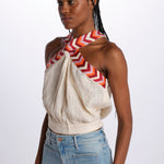 Top ricamo WILLOEMBROIDERY BEIGE chufy 