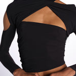 JOSIE top incrociato con spalla nuda JOSIE DEEP BLACK amazuìn 