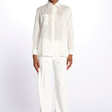Camicia ANGELO con rouches ANGELO1TEE OFFWHITE antik batik 