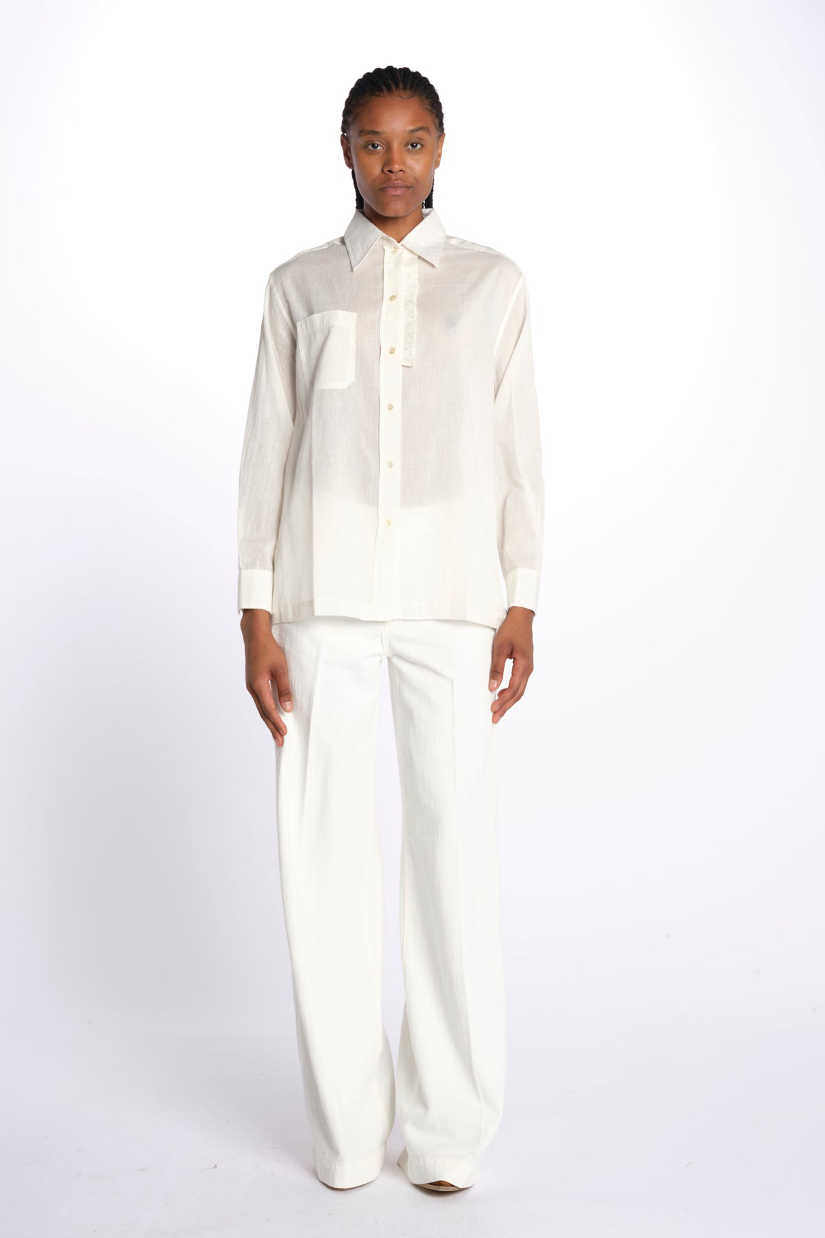 Camicia ANGELO con rouches ANGELO1TEE OFFWHITE antik batik 
