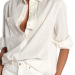 Camicia ANGELO con rouches ANGELO1TEE OFFWHITE antik batik 