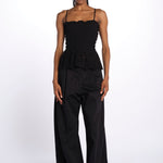 Top MARTINA elastico sangallo DM 1229 BLACK damson madder 