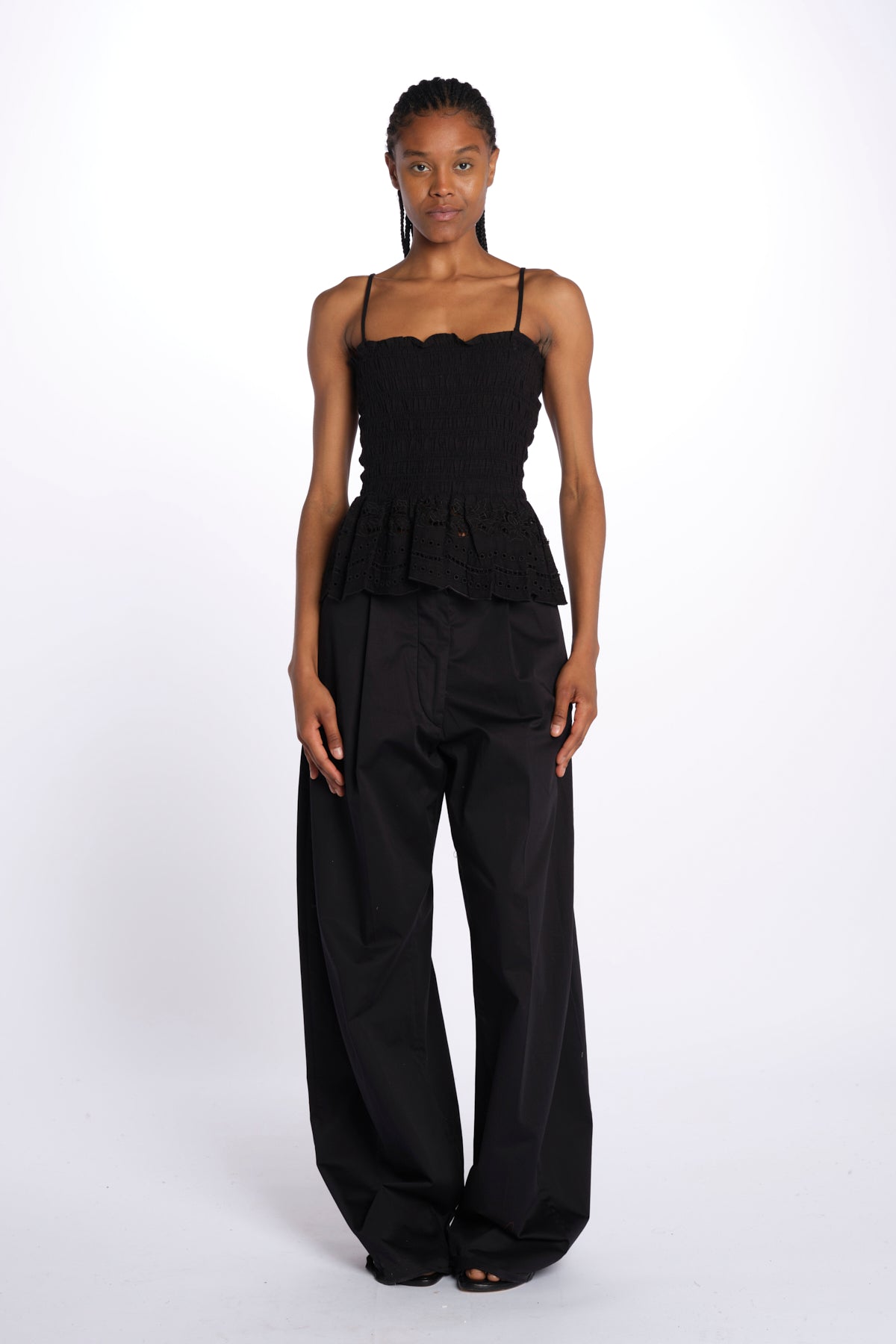 Top MARTINA elastico sangallo DM 1229 BLACK damson madder 