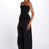Top MARTINA elastico sangallo DM 1229 BLACK damson madder 