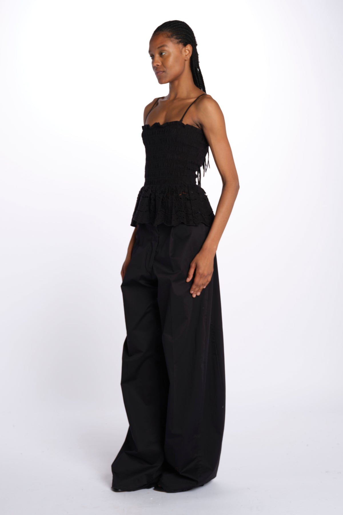 Top MARTINA elastico sangallo DM 1229 BLACK damson madder 