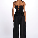 Top MARTINA elastico sangallo DM 1229 BLACK damson madder 