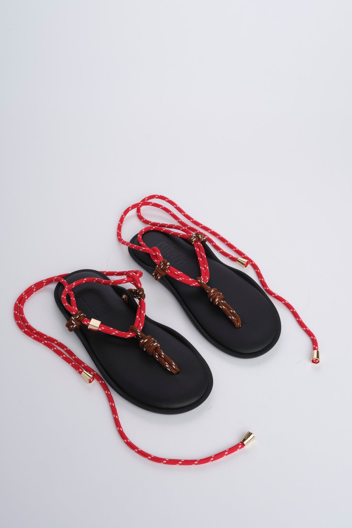 FLO' TWIN  sandalo infradito allacciato alla schiava FLÒ TWIN BROWN RED flòwze 