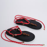 FLO' TWIN  sandalo infradito allacciato alla schiava FLÒ TWIN BROWN RED flòwze 