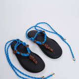 FLO' TWIN  sandalo infradito allacciato alla schiava FLÒ TWIN BRWON SKYBLUE flòwze 