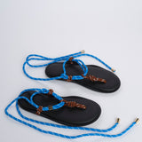FLO' TWIN  sandalo infradito allacciato alla schiava FLÒ TWIN BRWON SKYBLUE flòwze 