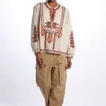 Camicia CINTHYA con ricamo plastron CINTHYA OFFWHITE fortela 