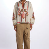 Camicia CINTHYA con ricamo plastron CINTHYA OFFWHITE fortela 