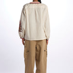 Camicia CINTHYA con ricamo plastron CINTHYA OFFWHITE fortela 