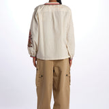 Camicia CINTHYA con ricamo plastron CINTHYA OFFWHITE fortela 