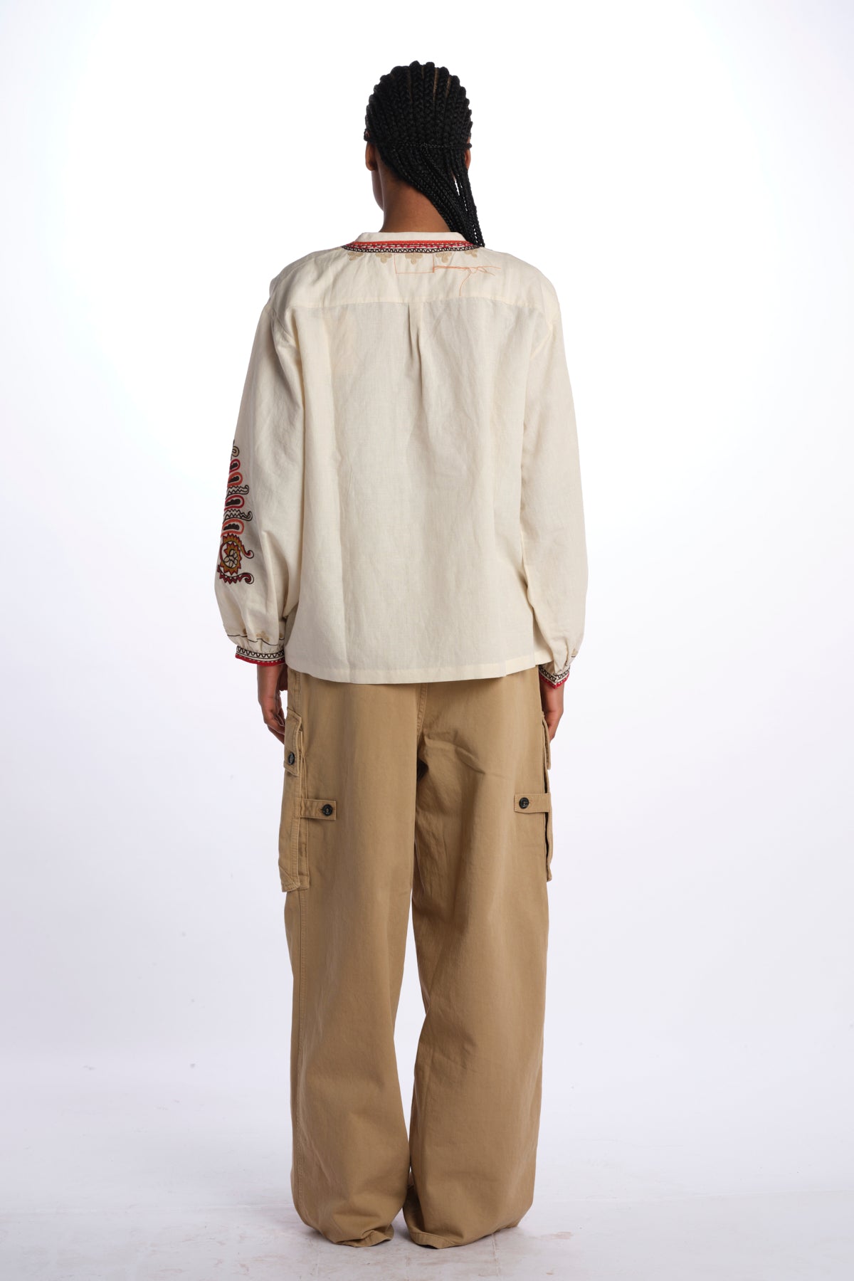 Camicia CINTHYA con ricamo plastron CINTHYA OFFWHITE fortela 