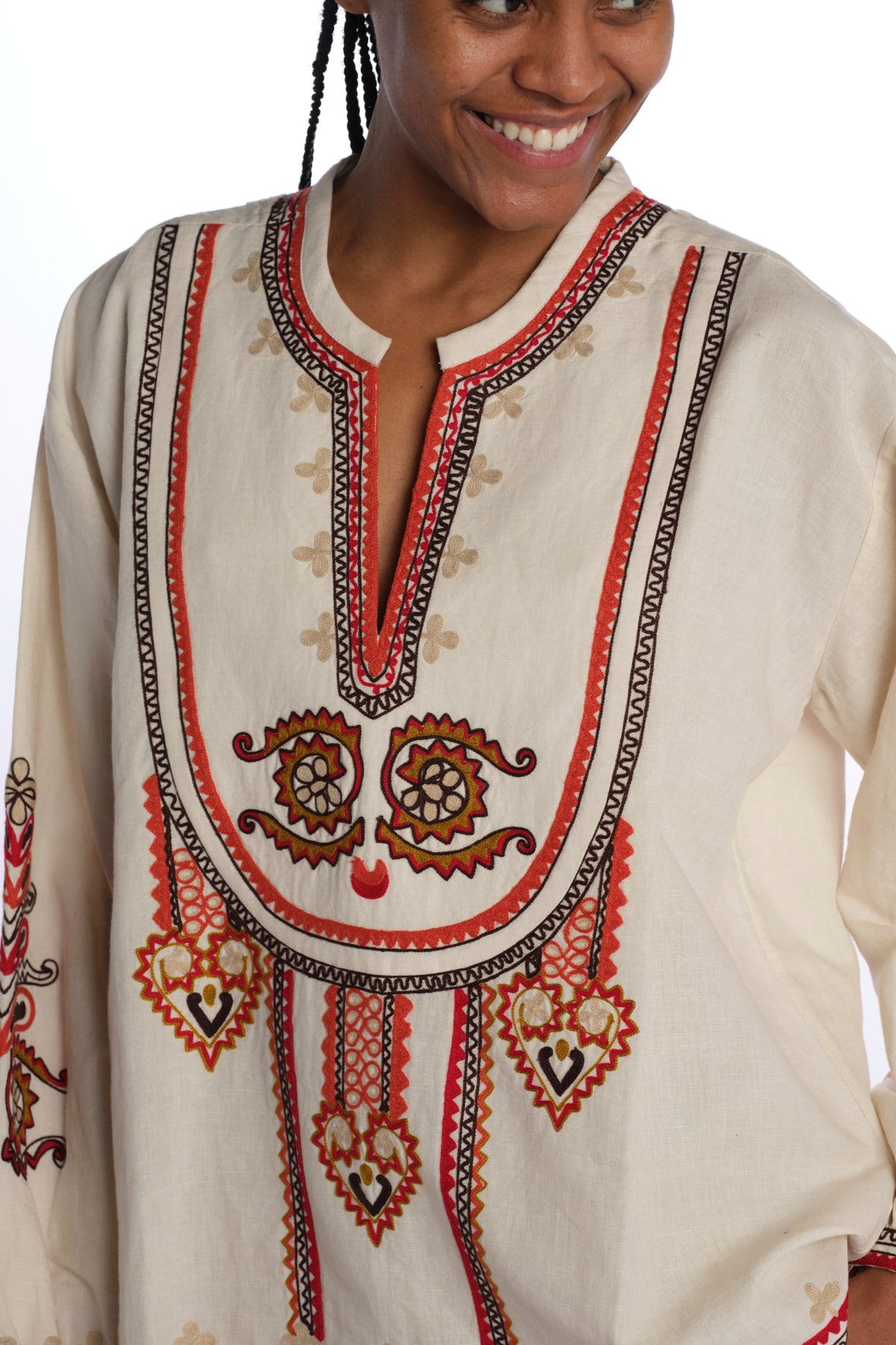 Camicia CINTHYA con ricamo plastron CINTHYA OFFWHITE fortela 