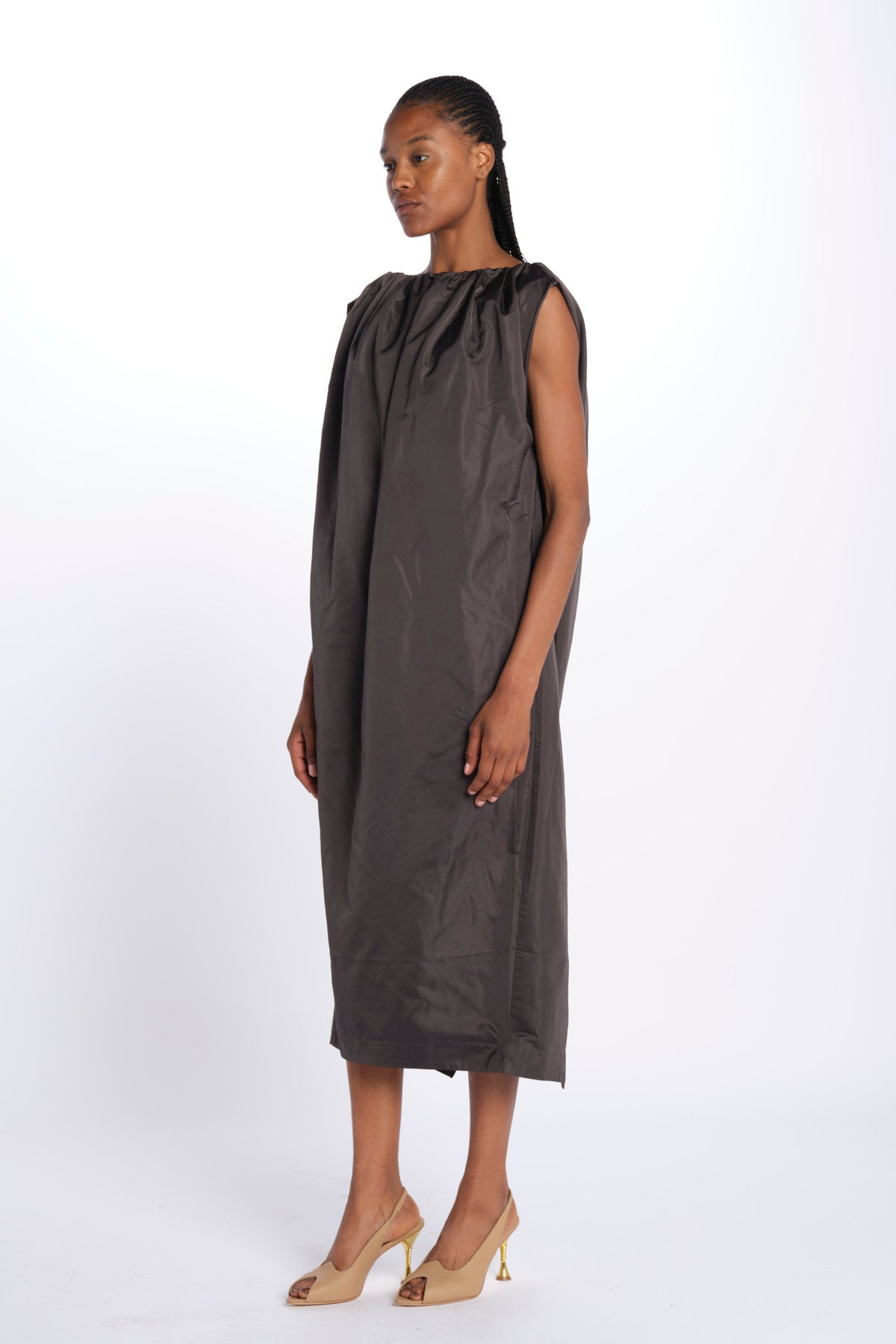 Abito VERONIKA raso midi 5594155 STEEL herskind 