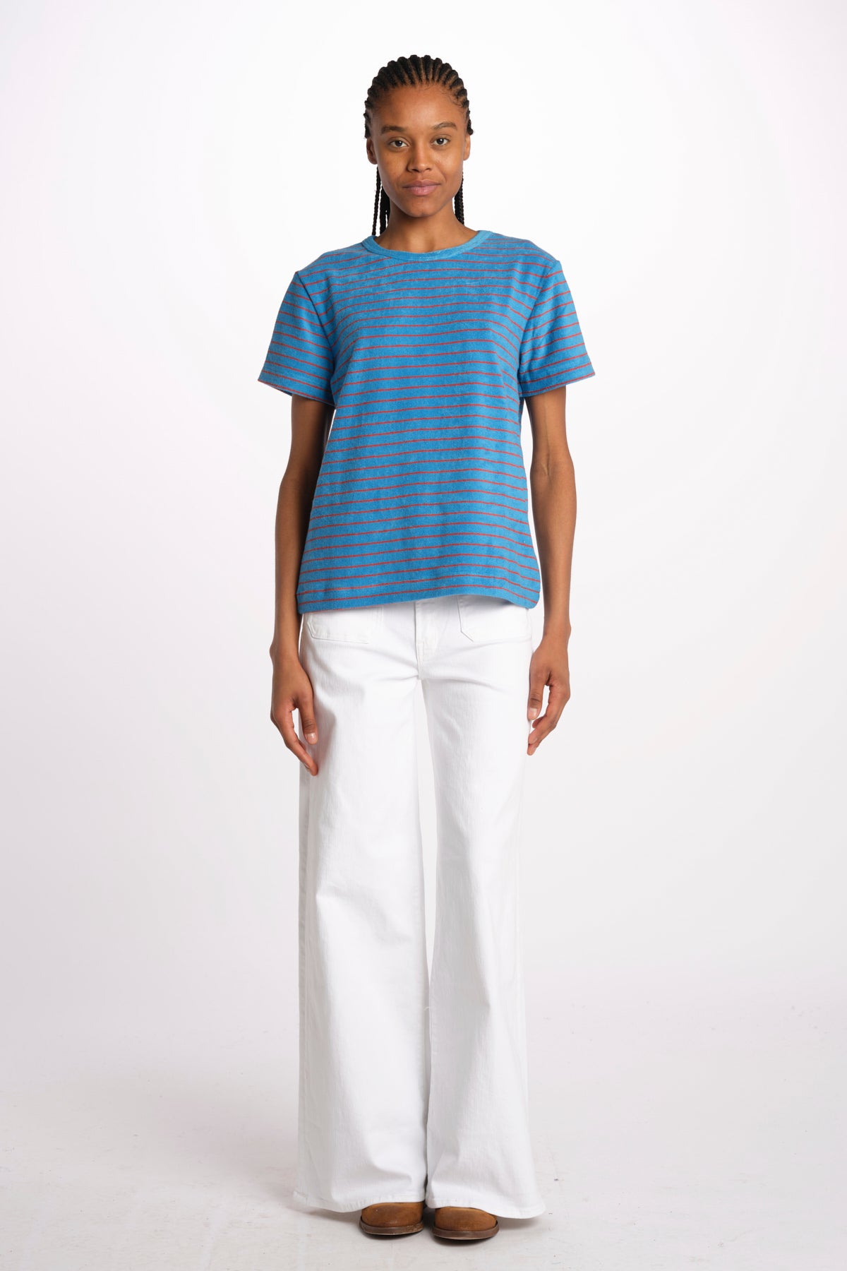 T-shirt girocollo spugna righe SKY DREAMERS AZZURRO howlin' 