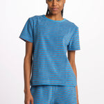T-shirt girocollo spugna righe SKY DREAMERS AZZURRO howlin' 