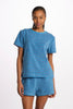 Crew neck striped terry t-shirt
